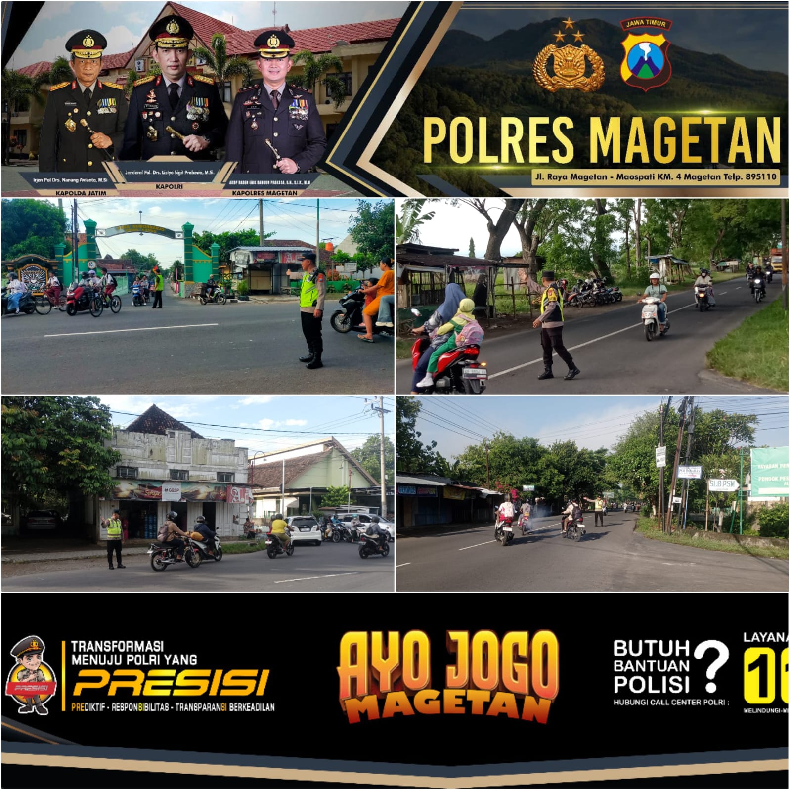 Anggota Polsek Takeran Laksanakan Patroli Jaga Kamtibmas di Takeran.