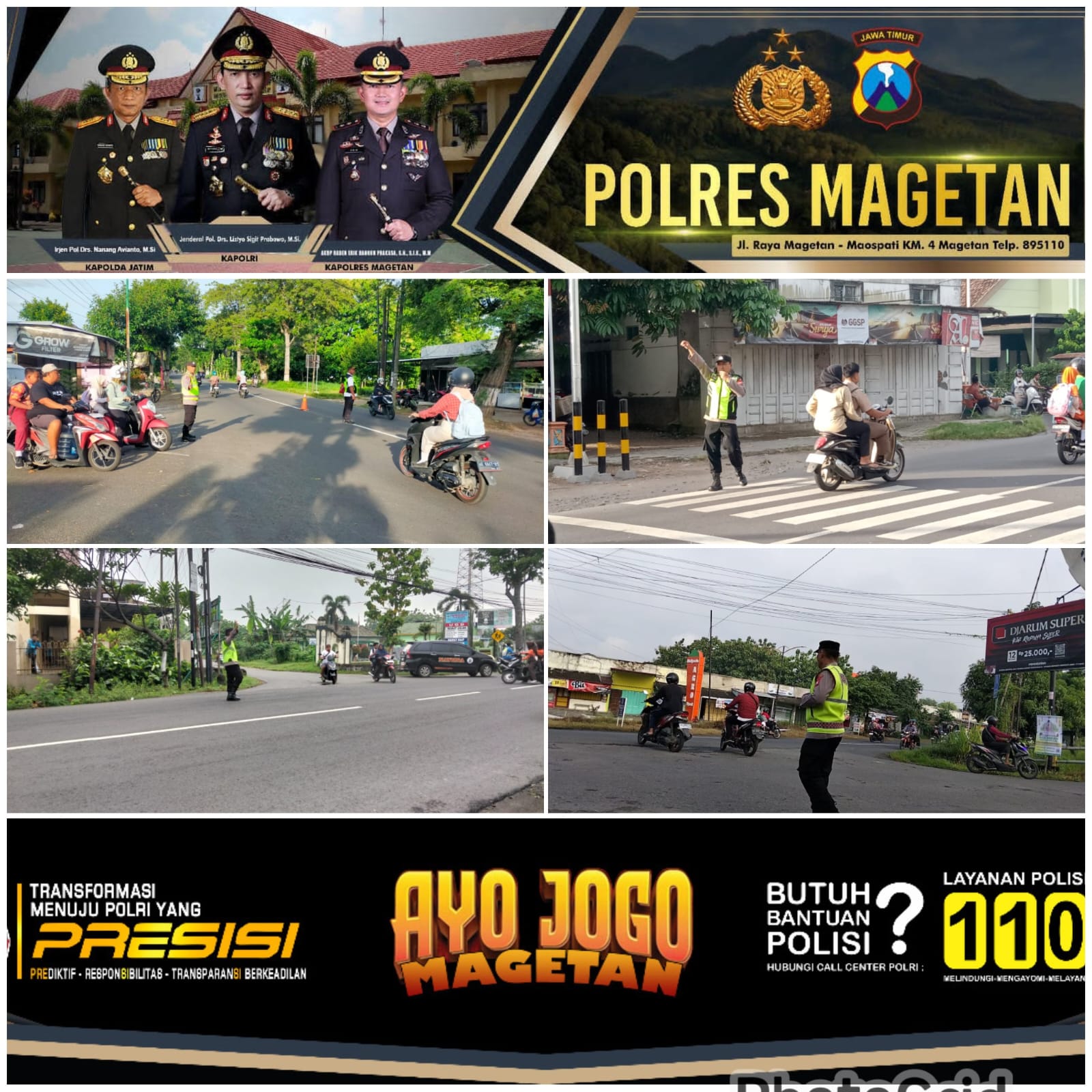 Anggota Polsek Takeran Laksanakan PAM Rawan Pagi