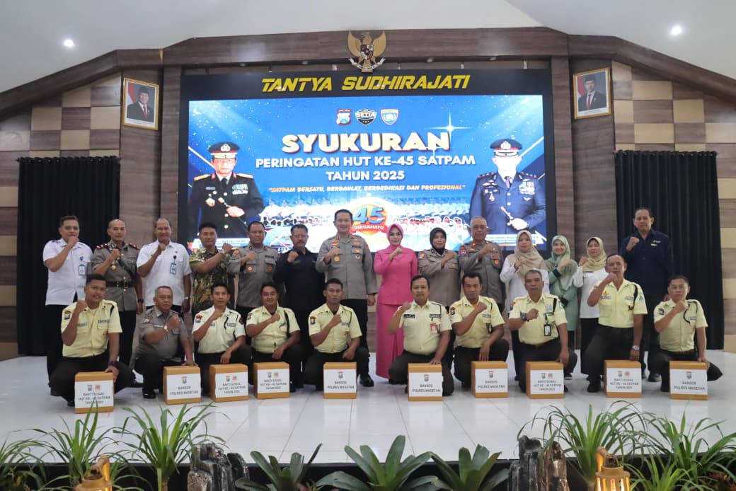 Tasyakuran HUT Ke-45 Satpam, Kapolres Magetan Tegaskan Satpam Mitra Strategis Kepolisian dalam Bidang Keamanan