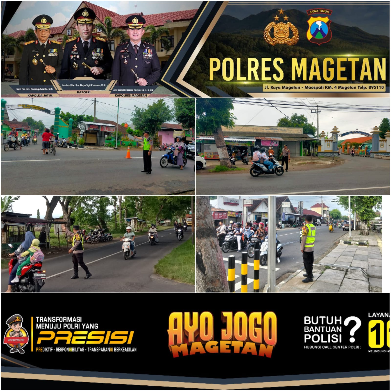 Anggota Polsek Takeran Laksanakan PAM Rawan Pagi