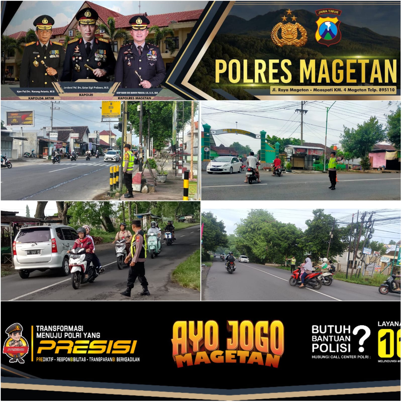 Anggota Polsek Takeran Laksanakan PAM Rawan Pagi