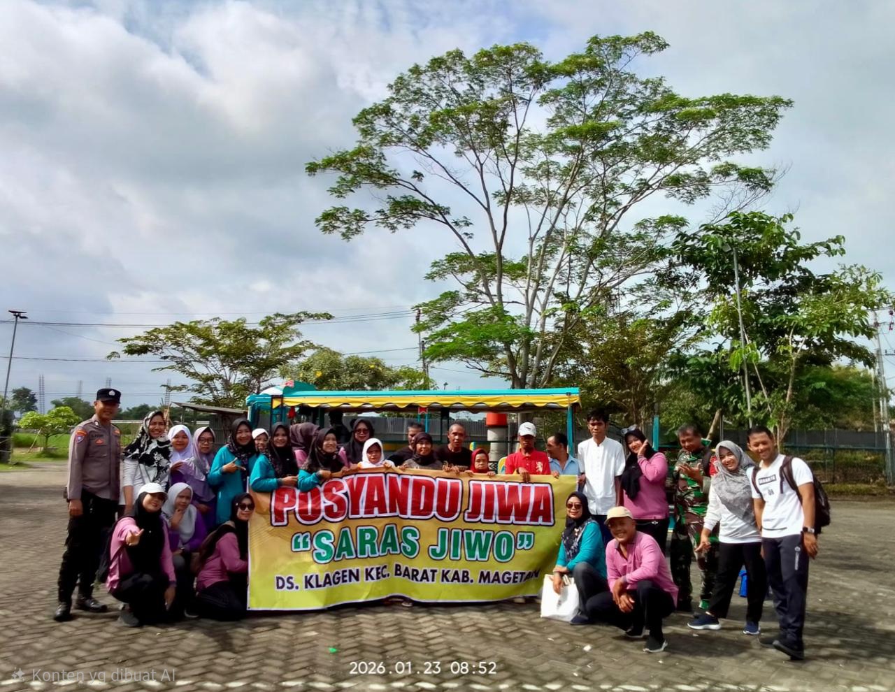 Bhabinkamtibmas Desa Klagen, Kecamatan Barat, melaksanakan pendampingan dan monitoring kegiatan Posyandu Jiwa di desa binaan