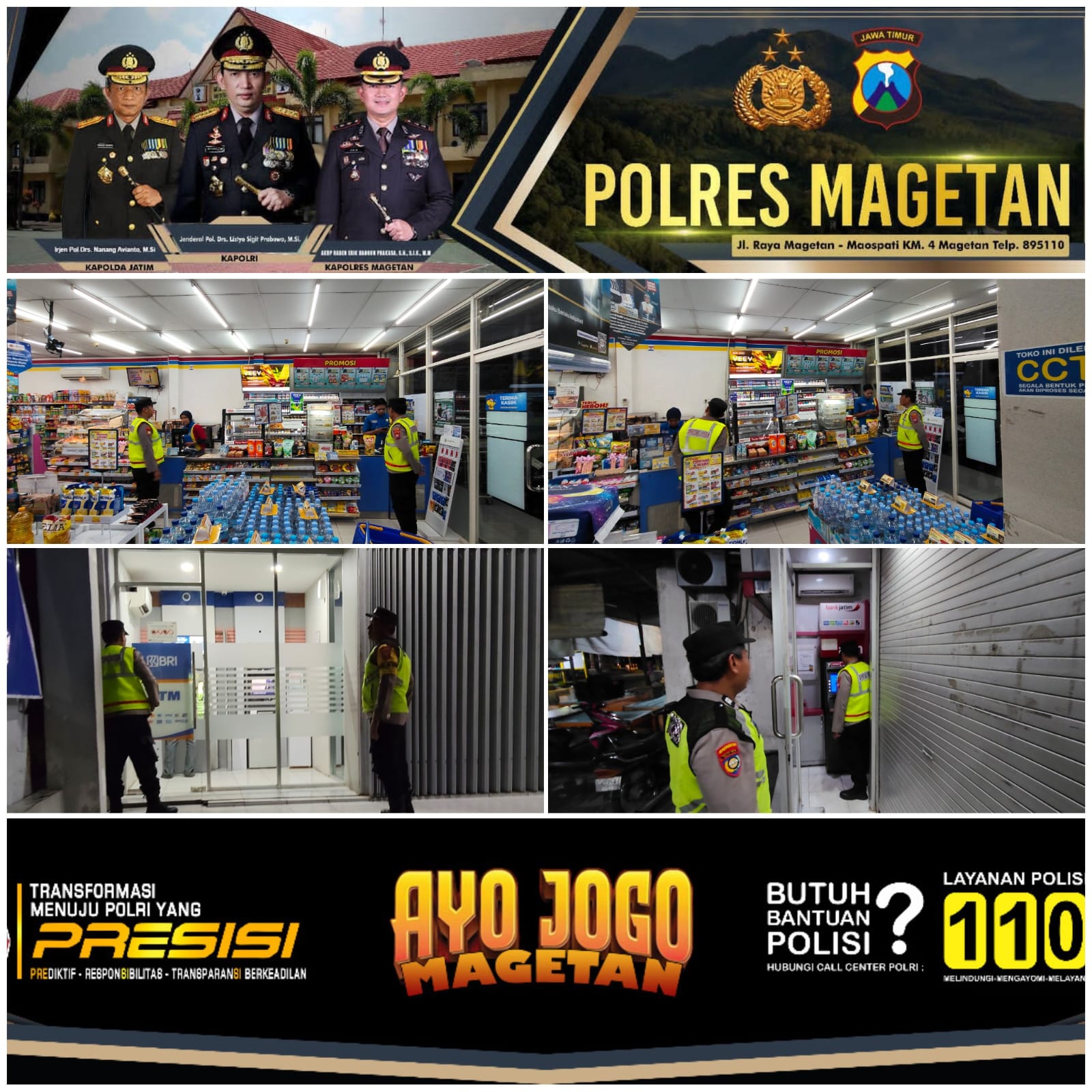 Personil Polsek Takeran laksanakan Patroli