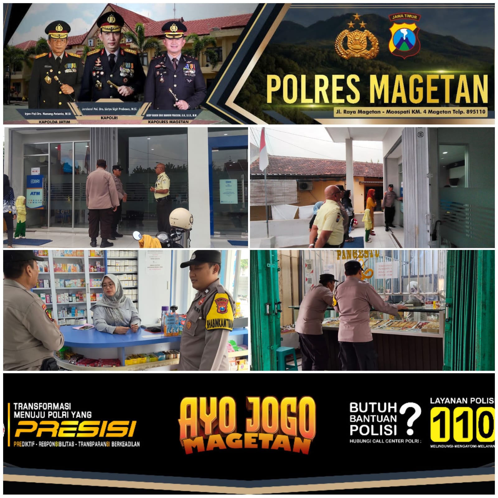 Anggota Polsek Takeran laksanakan Patroli di wilayah Takeran