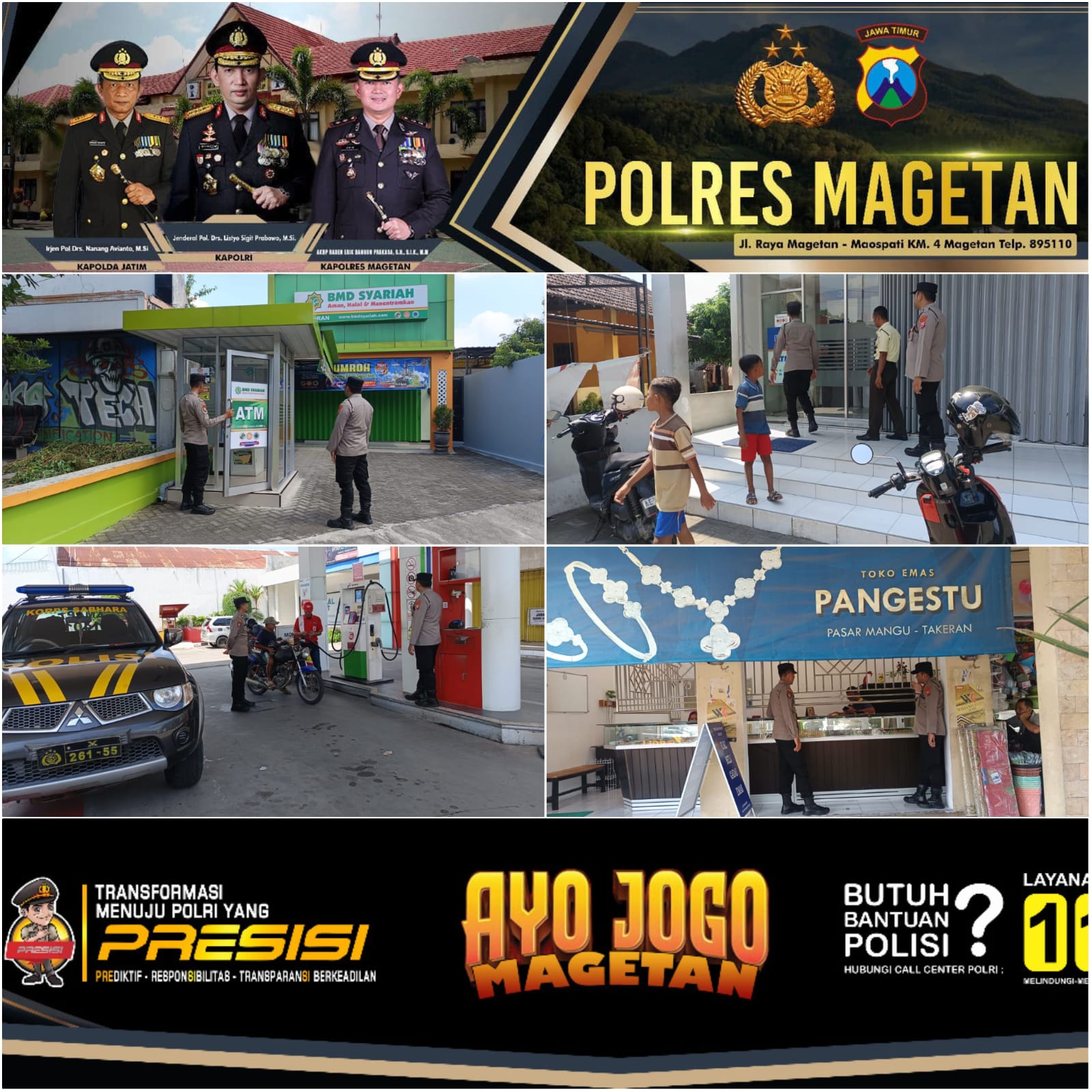 Anggota Polsek Takeran laksanakan Patroli di wilayah Takeran