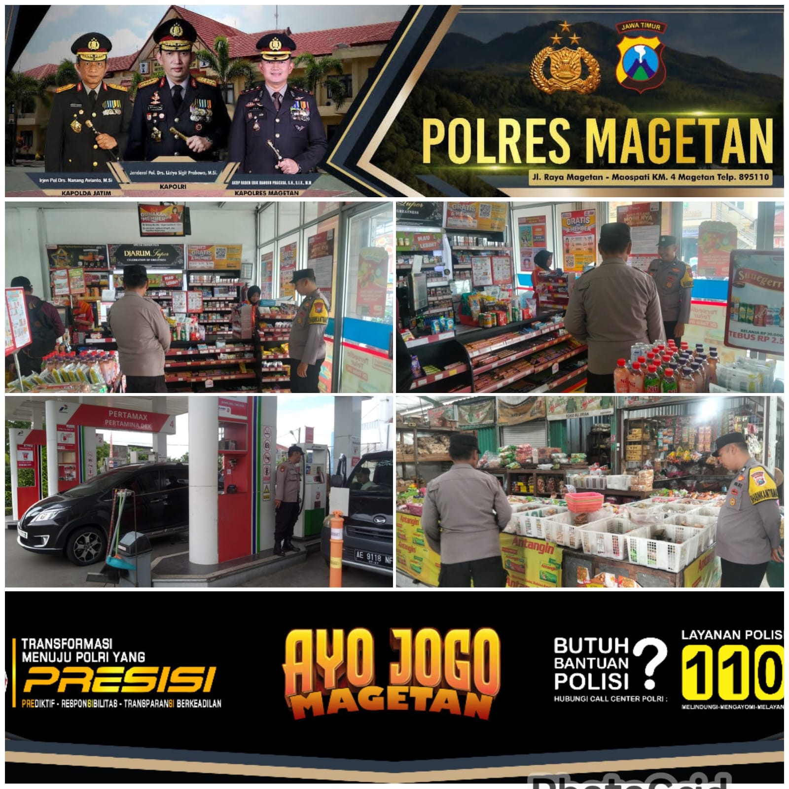 Anggota Piket Polsek Takeran laksanakan Patroli di wilayah Takeran
