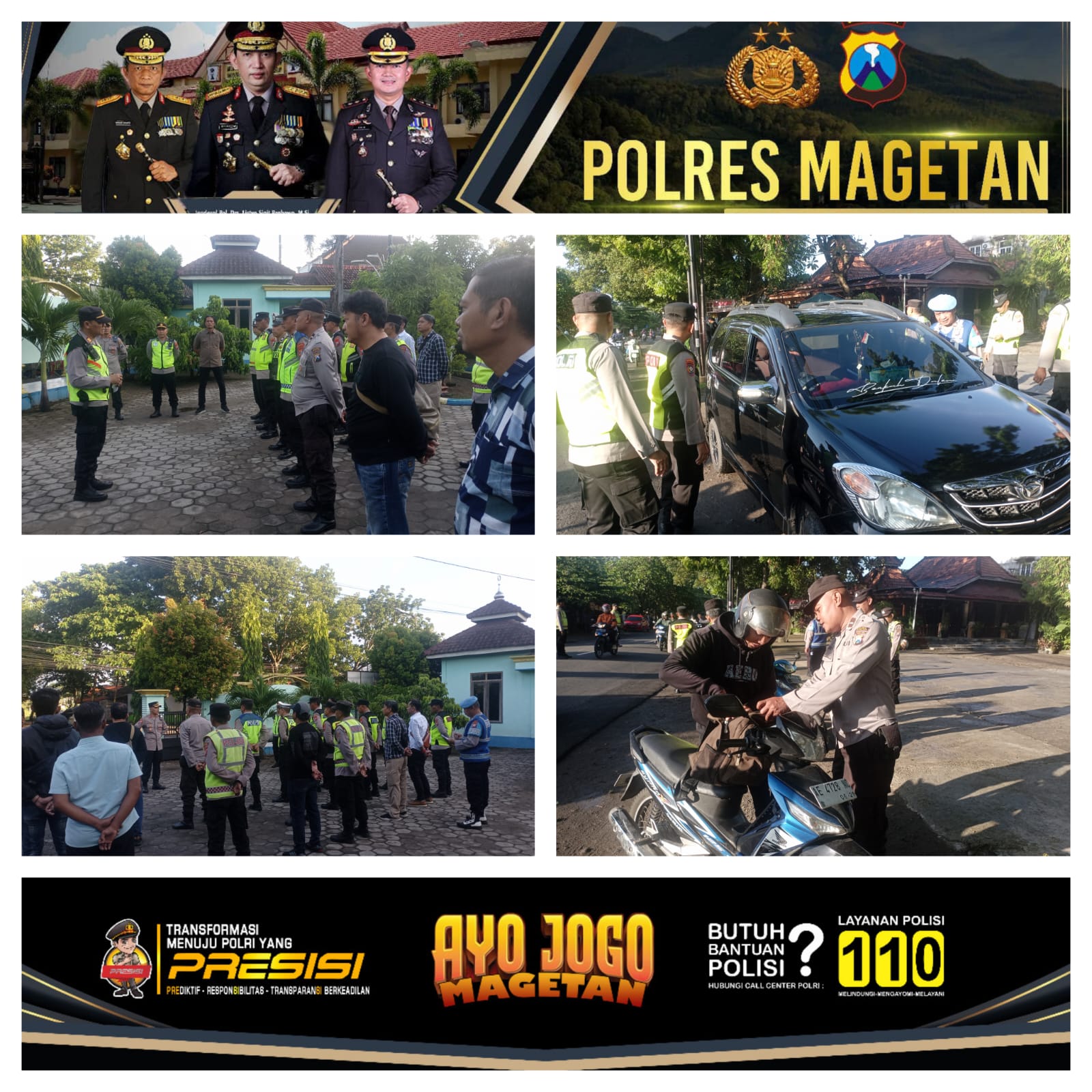 Personel Polres Magetan dan Polsek Takeran Gelar Apel dan Penyekatan Antisipasi Aksi Warga PSHT
