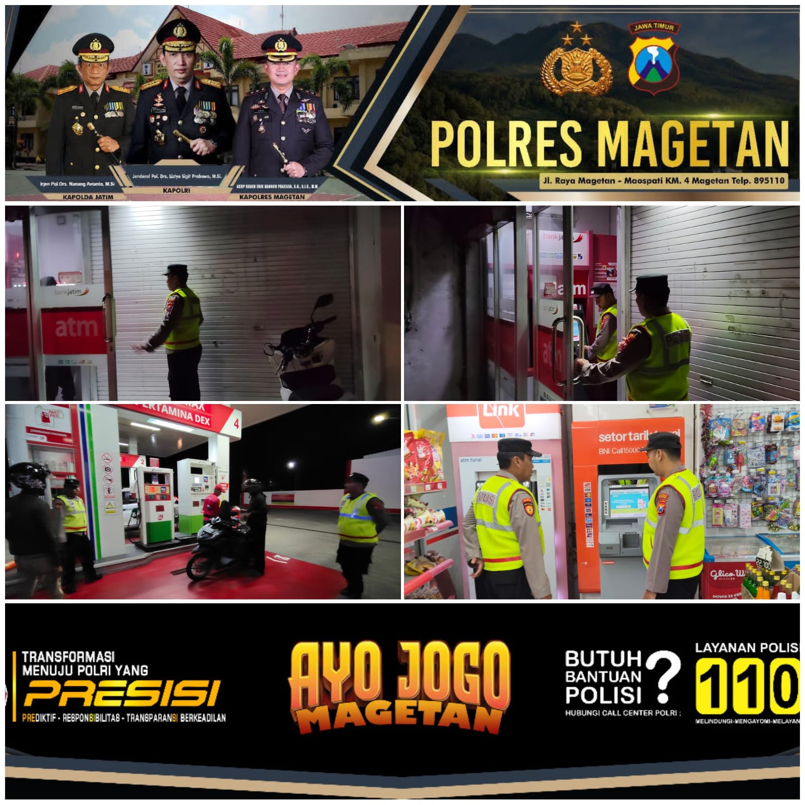 Anggota Piket Polsek Takeran laksanakan Patroli di wilayah Takeran