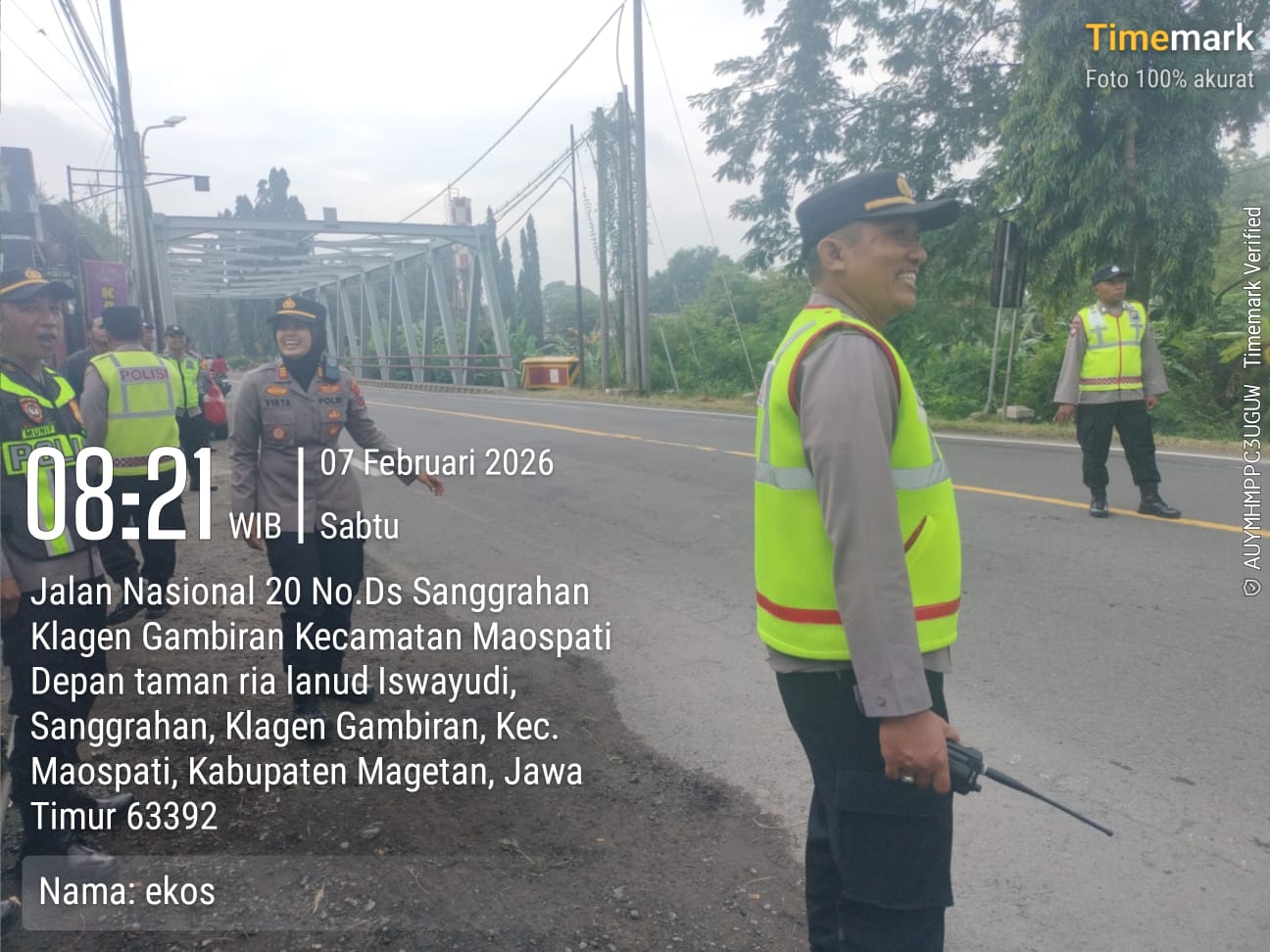 Kapolsek Karas polres Magetan melaksanakan pengamanan, penyekatan, giat PSHT di perbatasan Madiun dan Maospati , Magetan, situasi aman dan kondusif