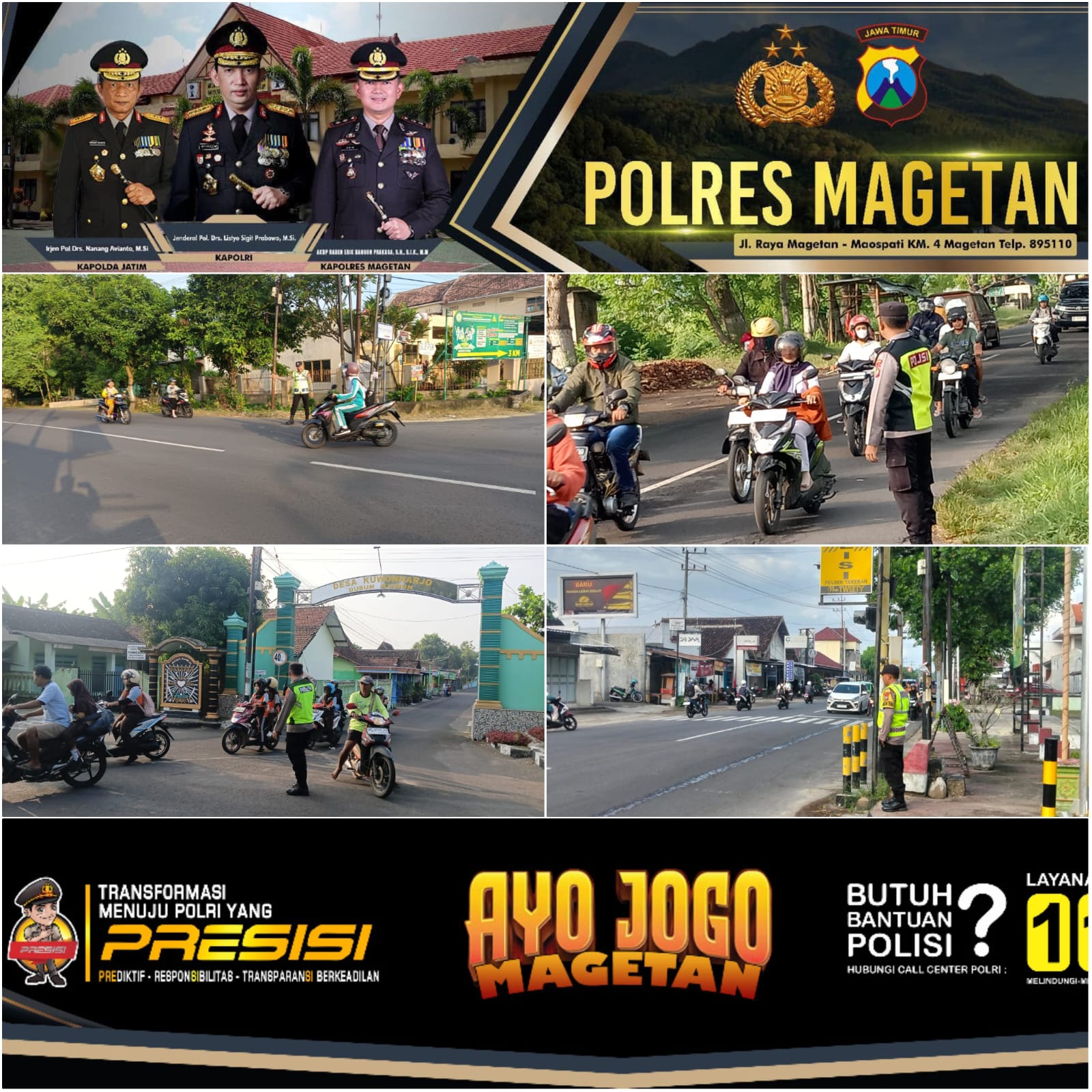 Anggota Polsek Takeran Laksanakan PAM Rawan Pagi
