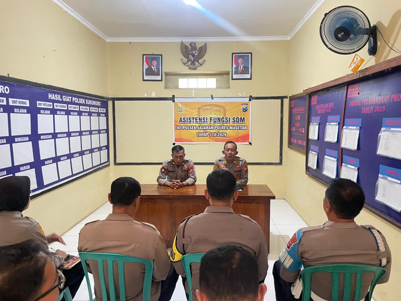 Polsek Sukomoro menerima kunjungan asistensi fungsi SDM dari Polres Magetan Tahap I Tahun 2026
