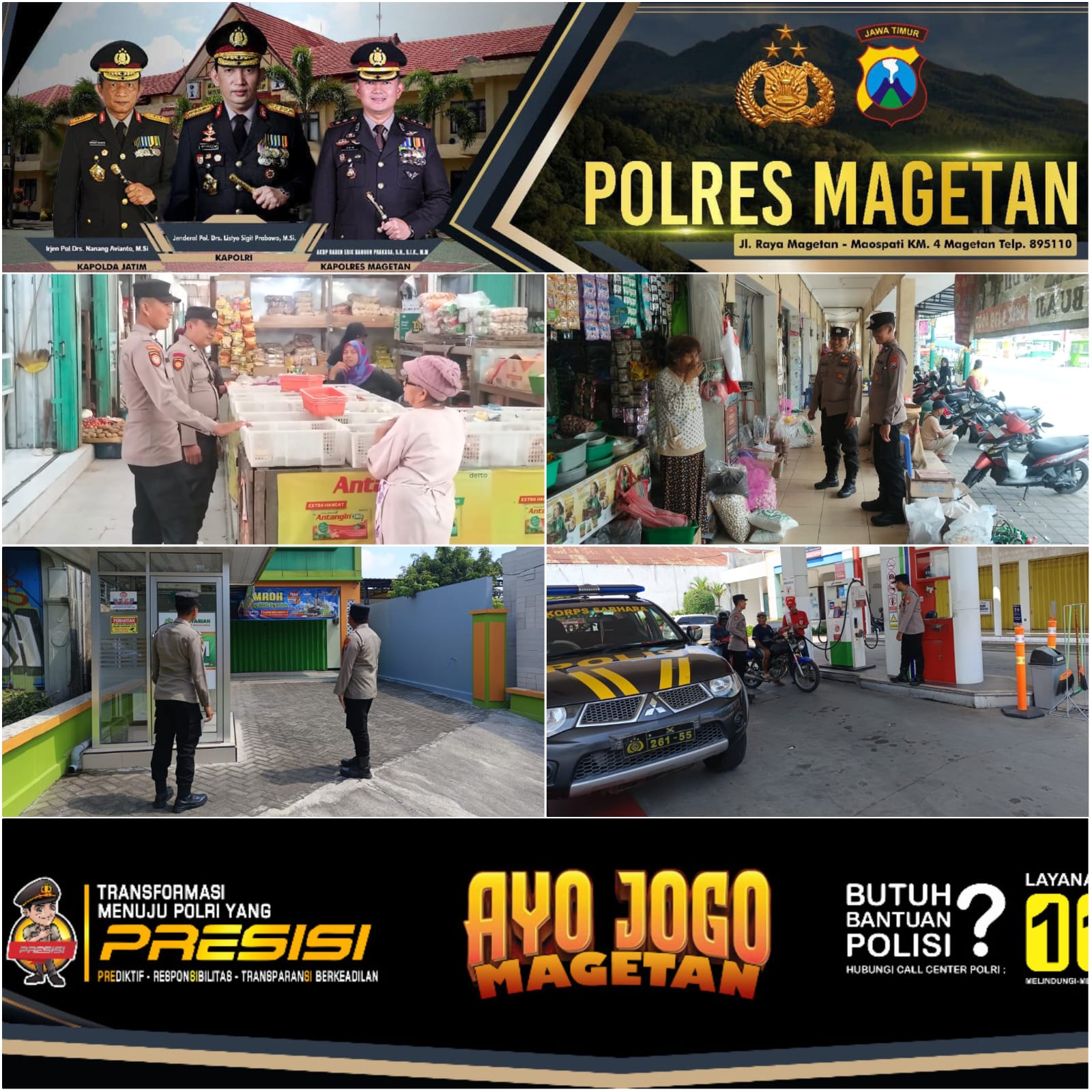 Personil Polsek Takeran Laksanakan Patroli di wilayah hukum Polsek Takeran.