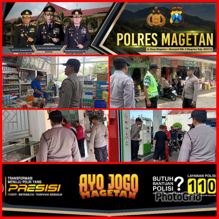 Patroli di wilayah hukum Polsek Takeran.