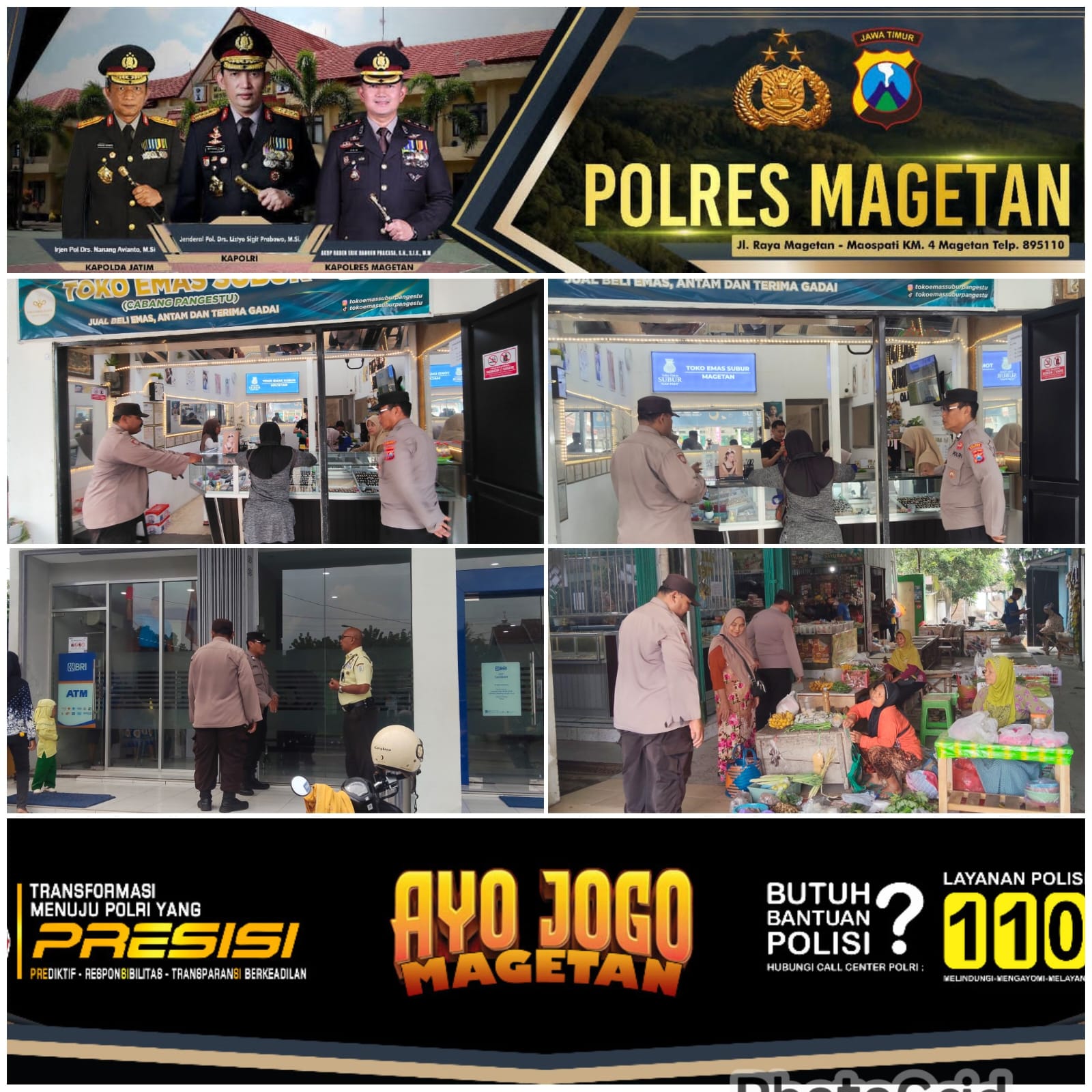 Patroli di wilayah hukum Polsek Takeran