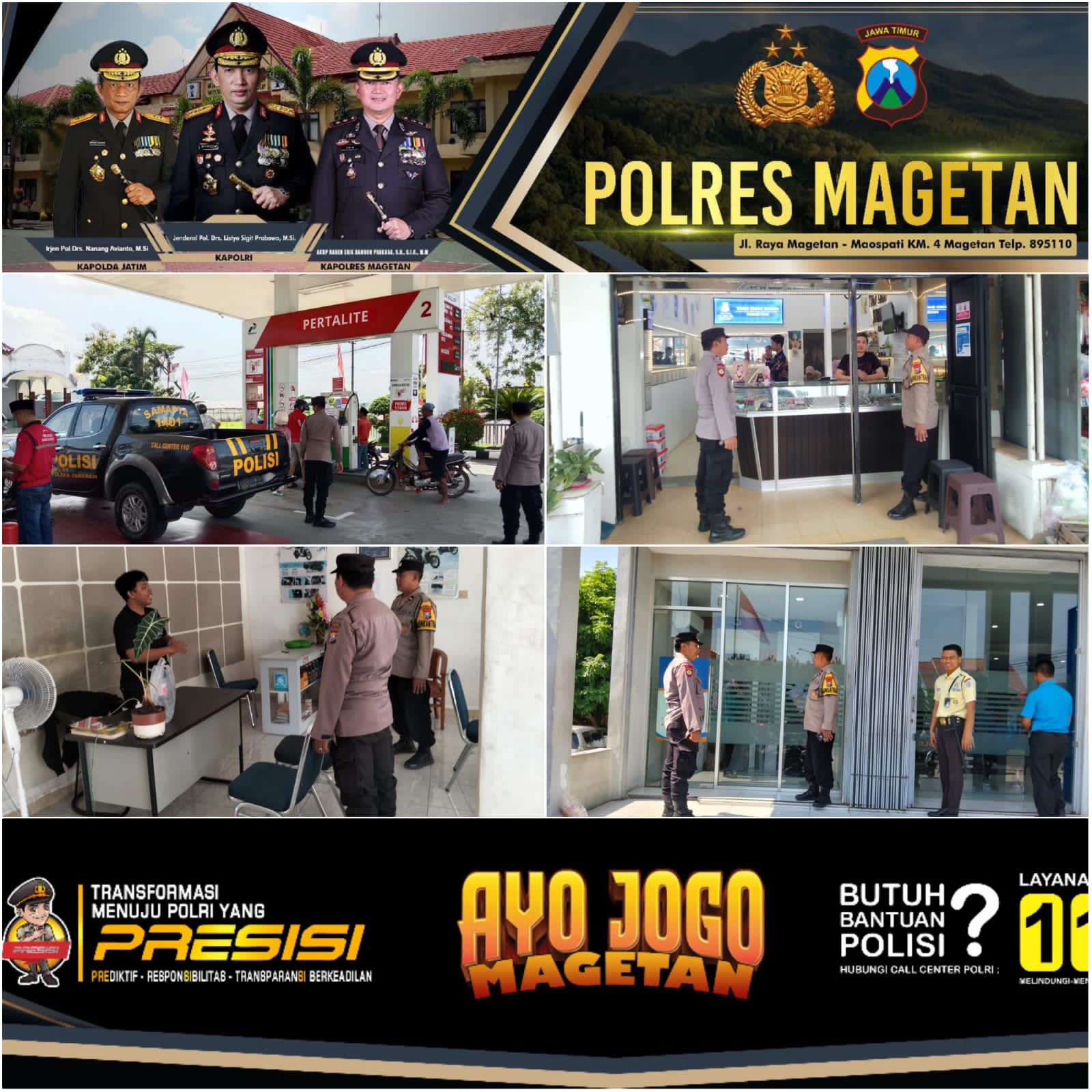 Patroli di wilayah hukum Polsek Takeran
