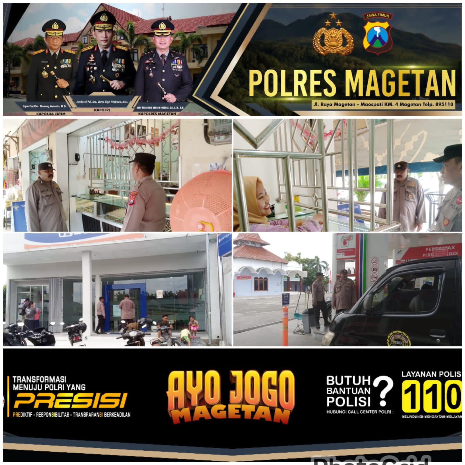 Patroli di wilayah hukum Polsek Takeran