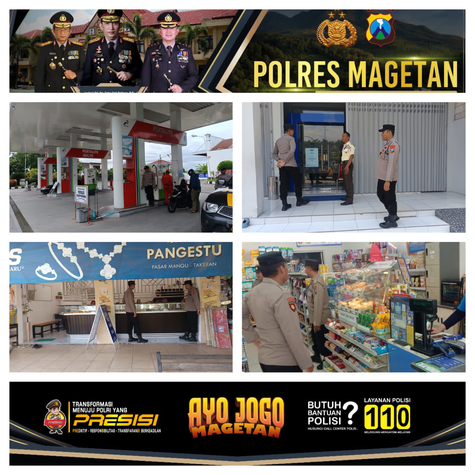 Patroli di wilayah hukum Polsek Takeran