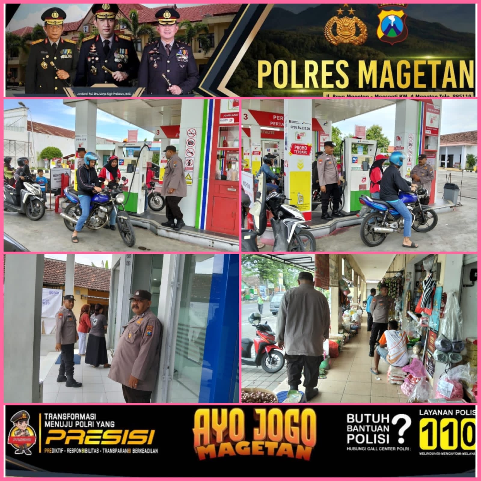 Anggota Piket Polsek Takeran laksanakan Patroli di wilayah Takeran