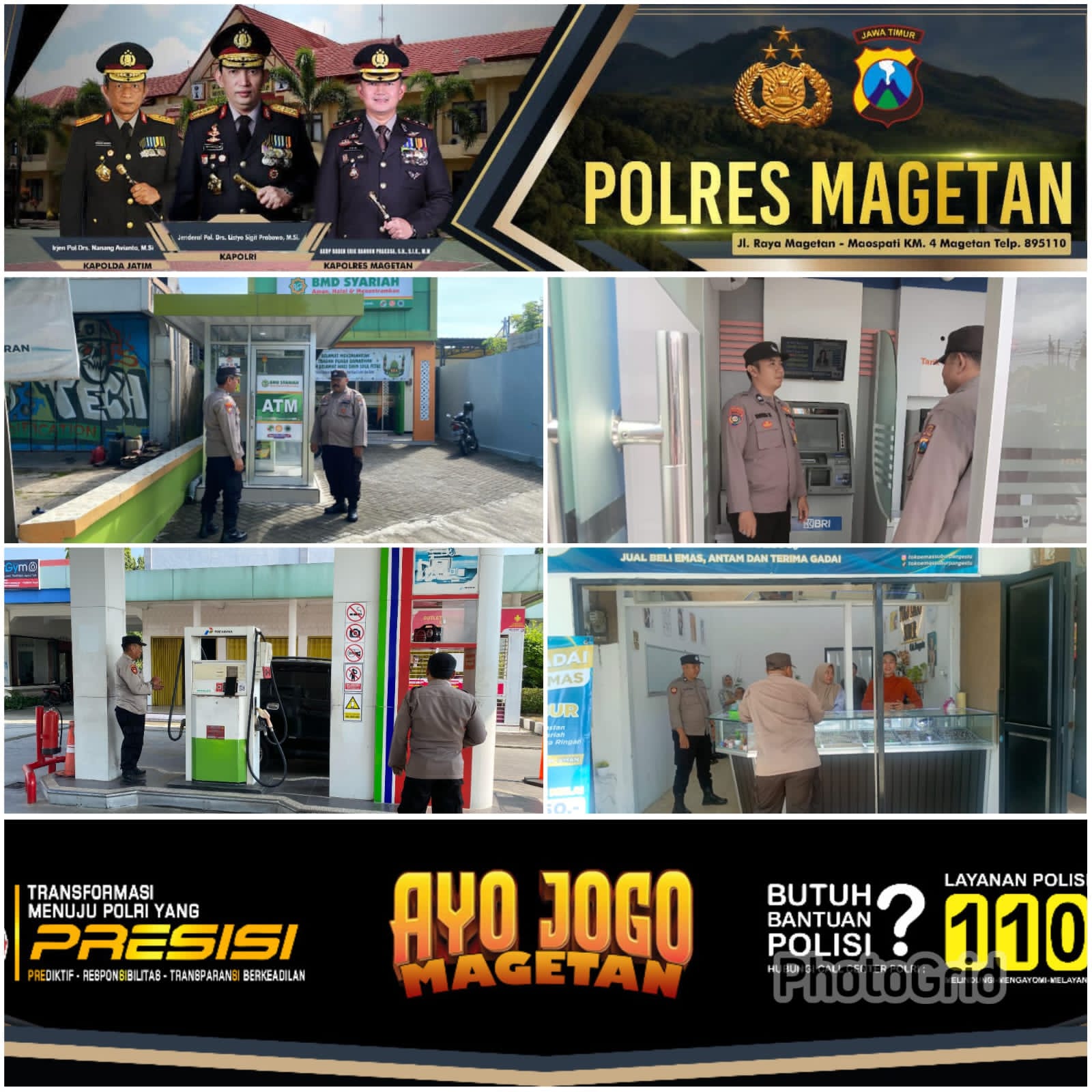 Patroli di wilayah hukum Polsek Takeran
