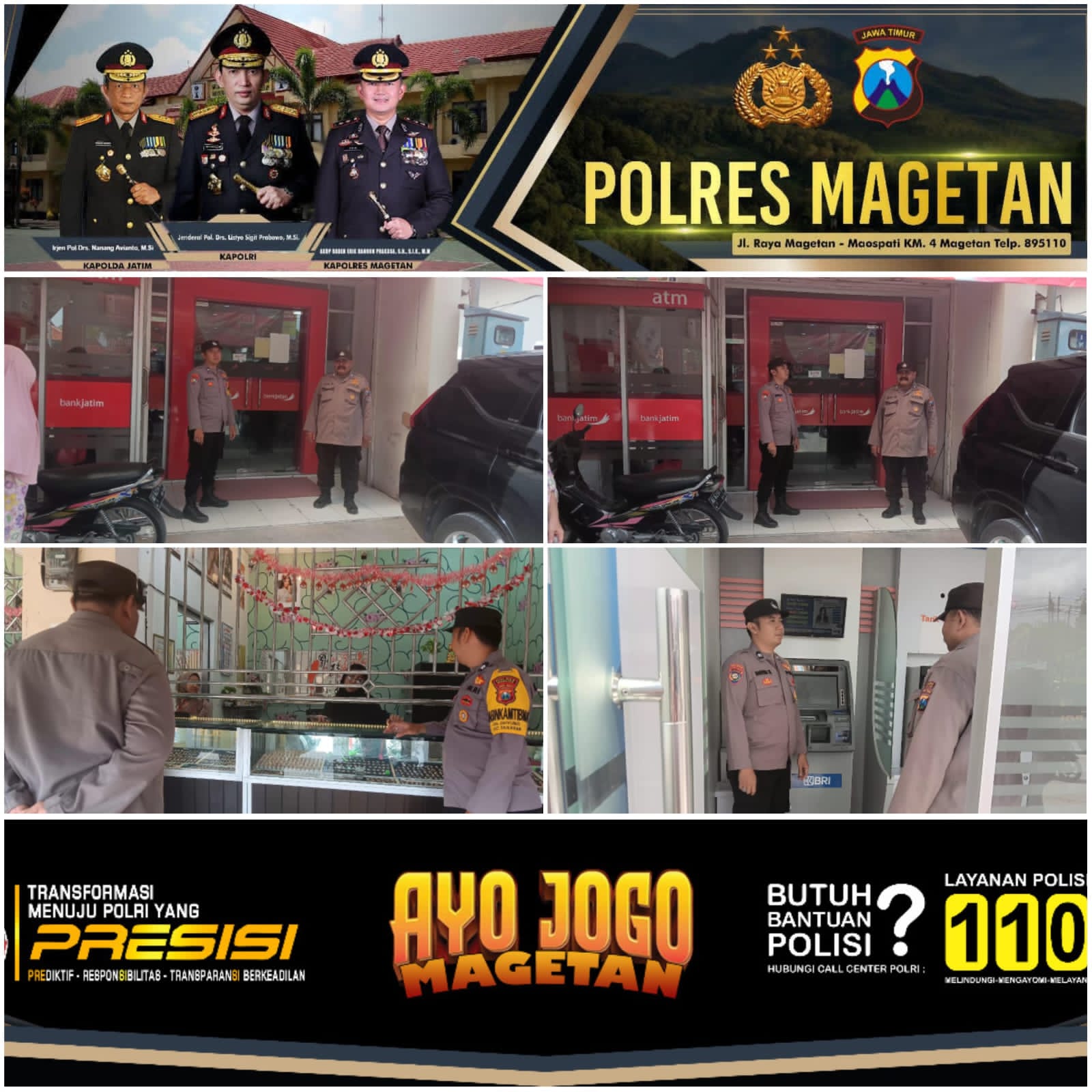 Patroli di wilayah hukum Polsek Takeran