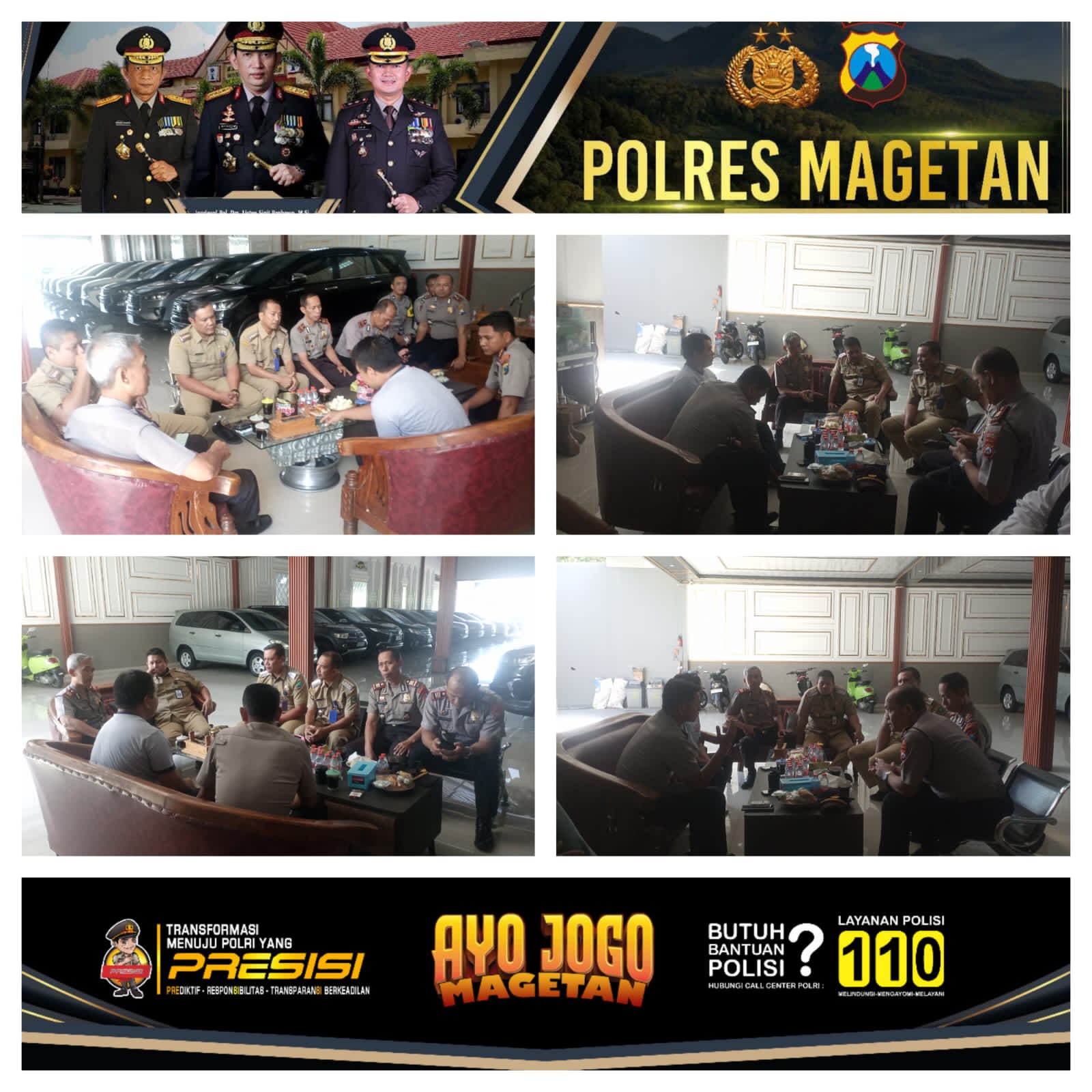 Kapolsek Takeran AKP Agus Sumariyono,S.H bersama Forkopimca laksanakan patroli.