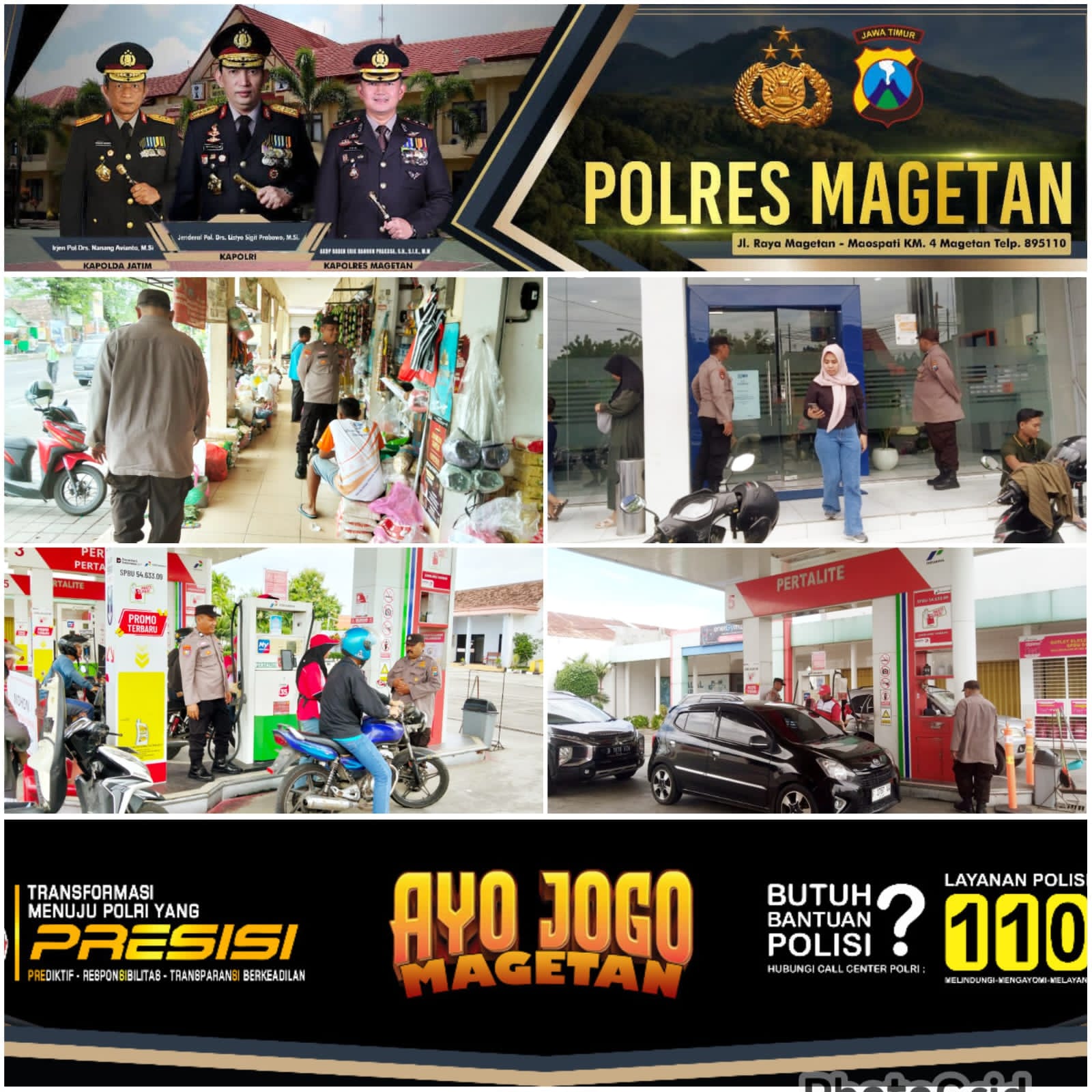 Anggota Piket Polsek Takeran laksanakan Patroli di wilayah Takeran