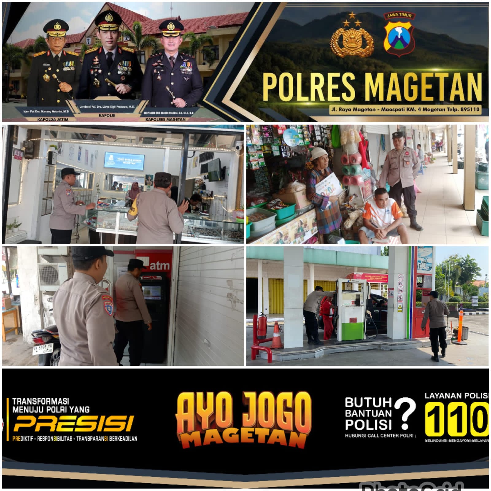 Anggota Piket Polsek Takeran laksanakan Patroli di wilayah Takeran