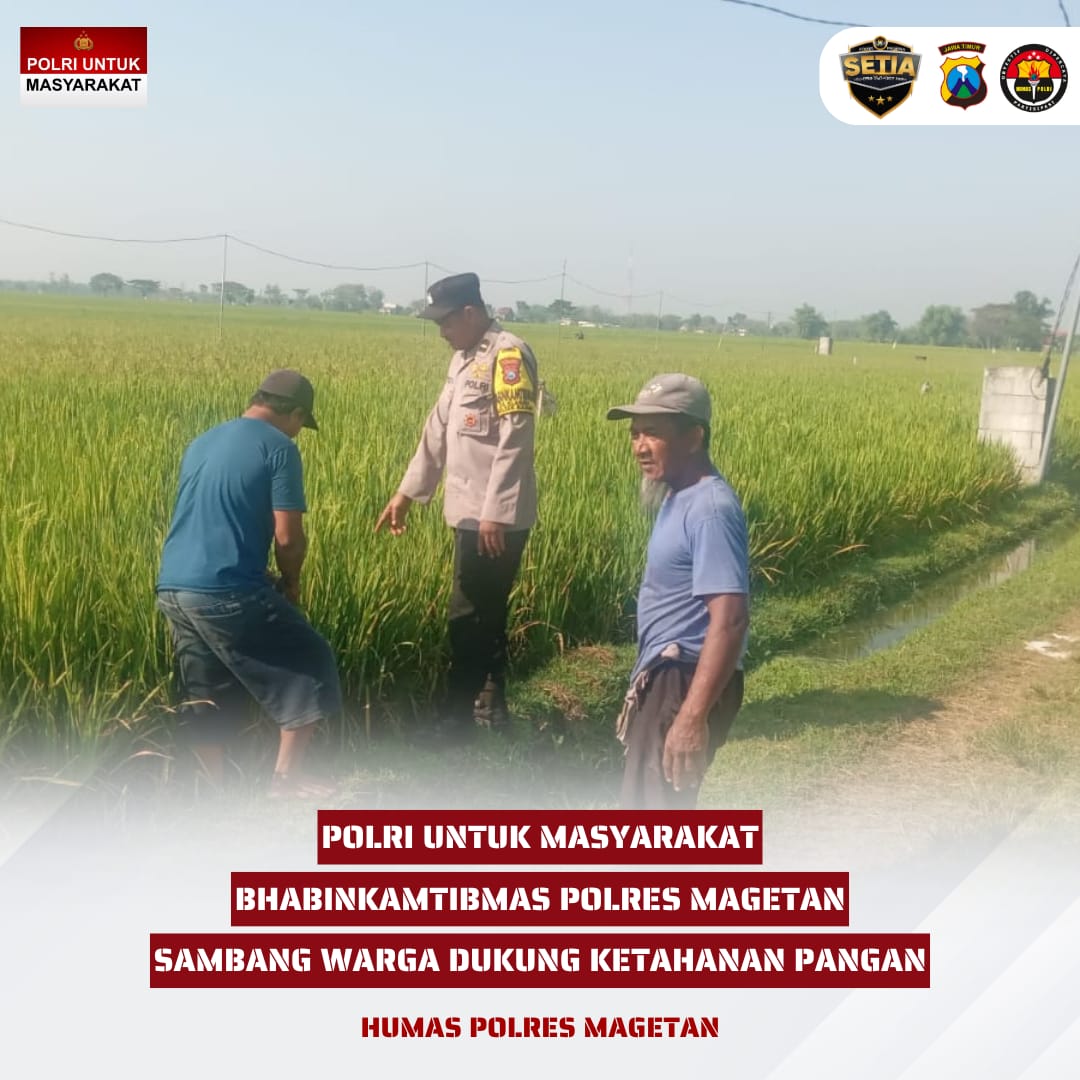 Bhabinkamtibmas Desa Klagen Sambangi Lahan Sawah Warga, Serap Aspirasi Petani Terkait Perawatan Tanaman