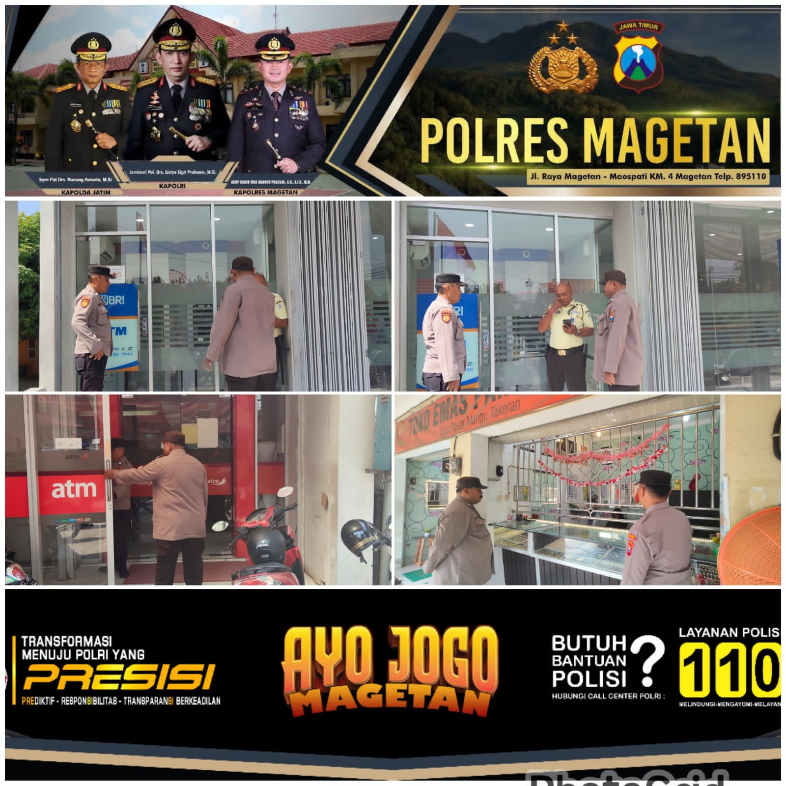 Personil Polsek Takeran laksanakan Patroli