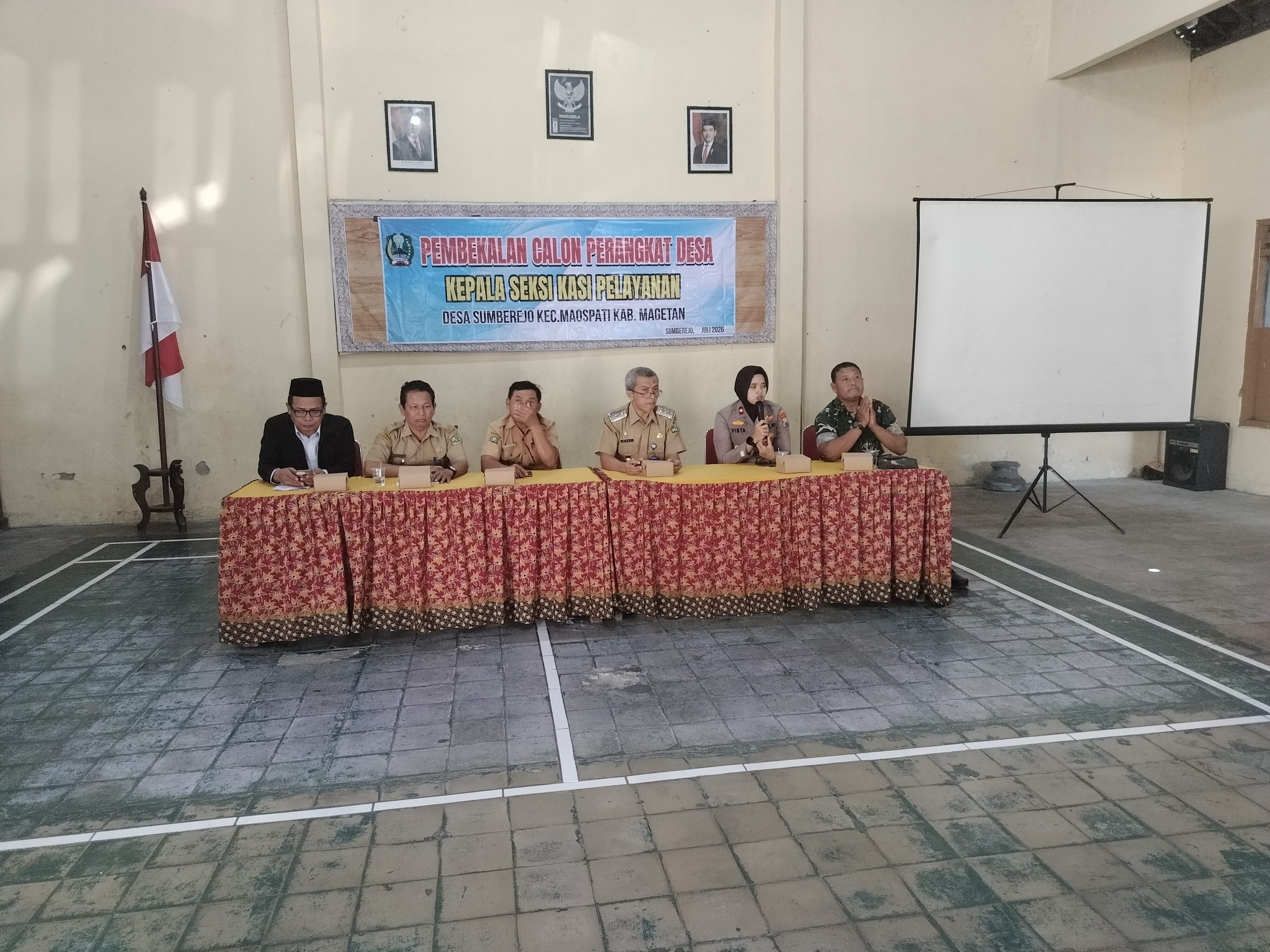 **Kapolsek Maospati Hadiri Pembekalan Calon Perangkat Desa Formasi Jabatan Kasi Pelayanan di Desa Sumberejo**