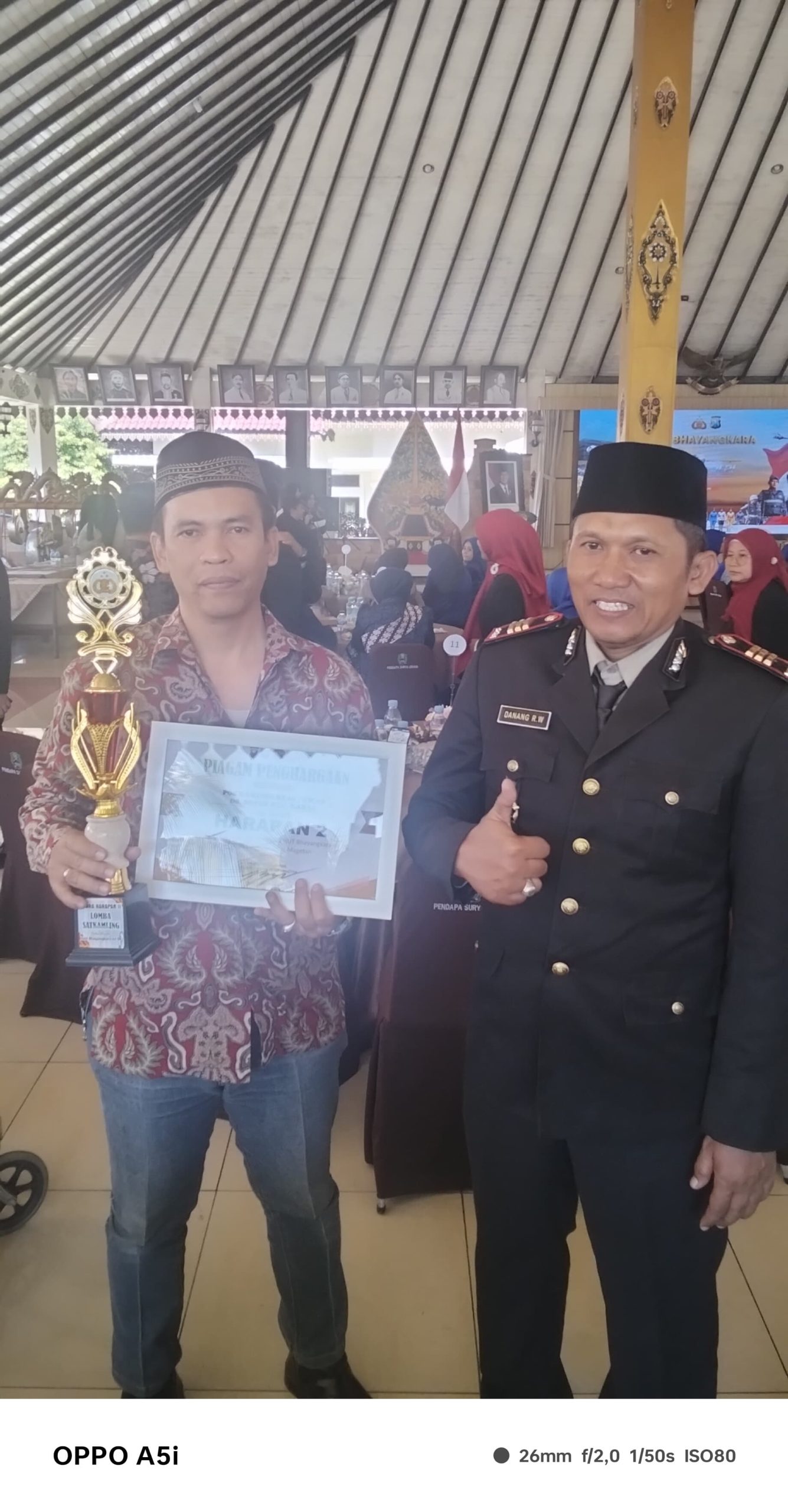 Kapolsek Karas polres Magetan mendapat juara harapan 2 lomba Satkampling tingkat Kab Magetan.