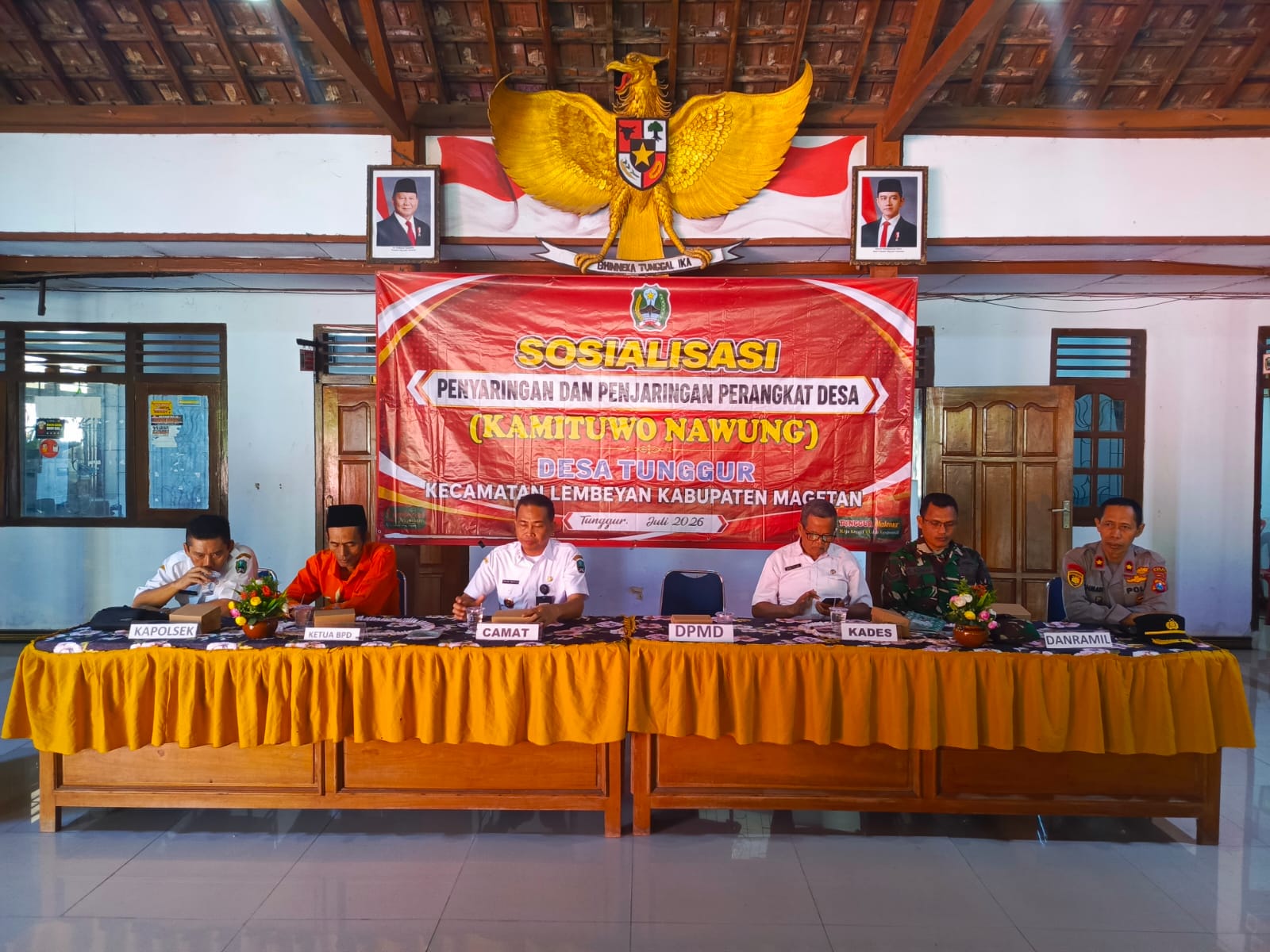 Kapolsek Lembeyan hadiri sosialisasi pengisian perangkat Desa Tunggur Kecamatan Lembeyan Jabatan Kasun Nawung