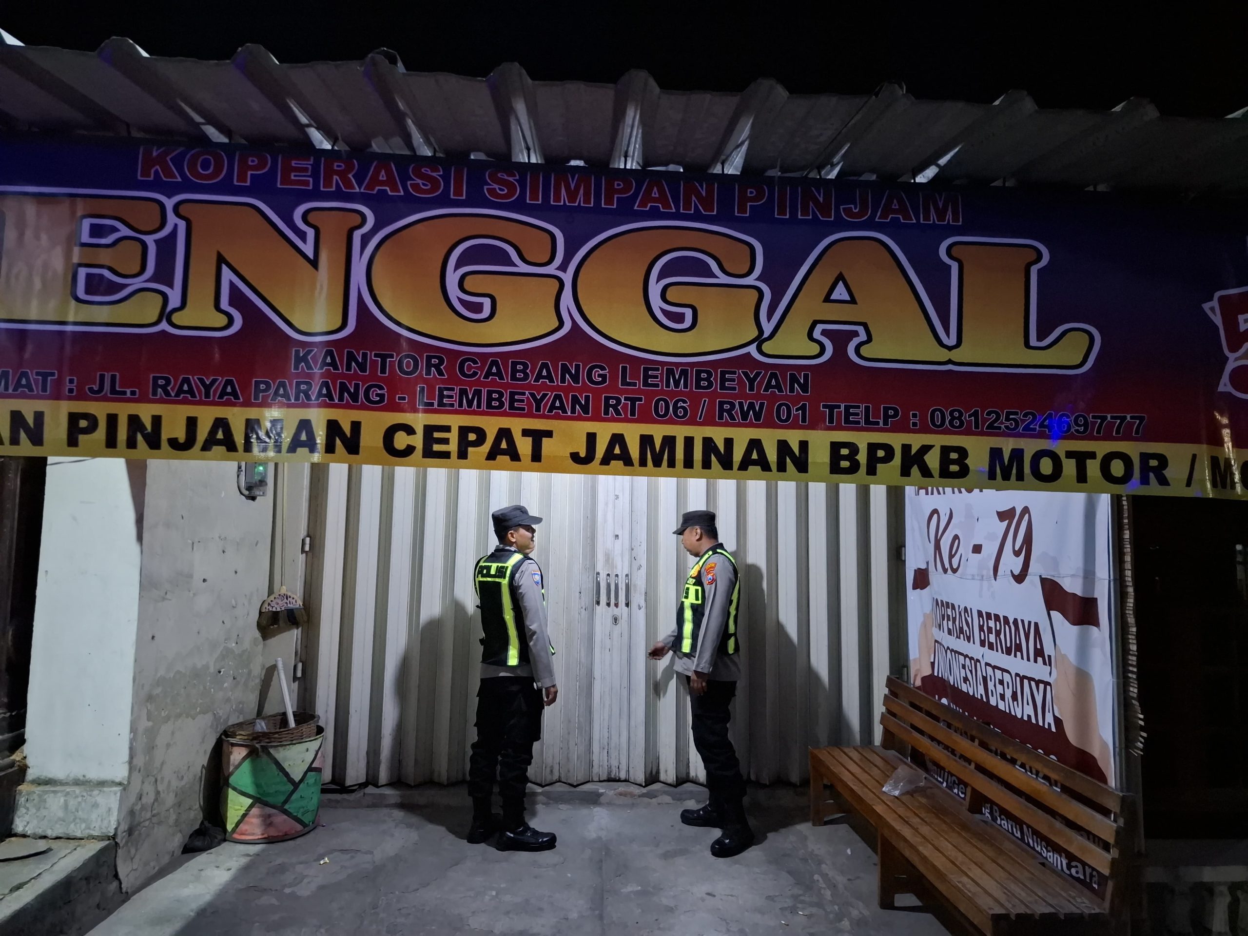 personil Polsek Lembeyan laksanakan patroli kewilayahan dengan sasaran KSP Enggal Lembeyan cegah 3C