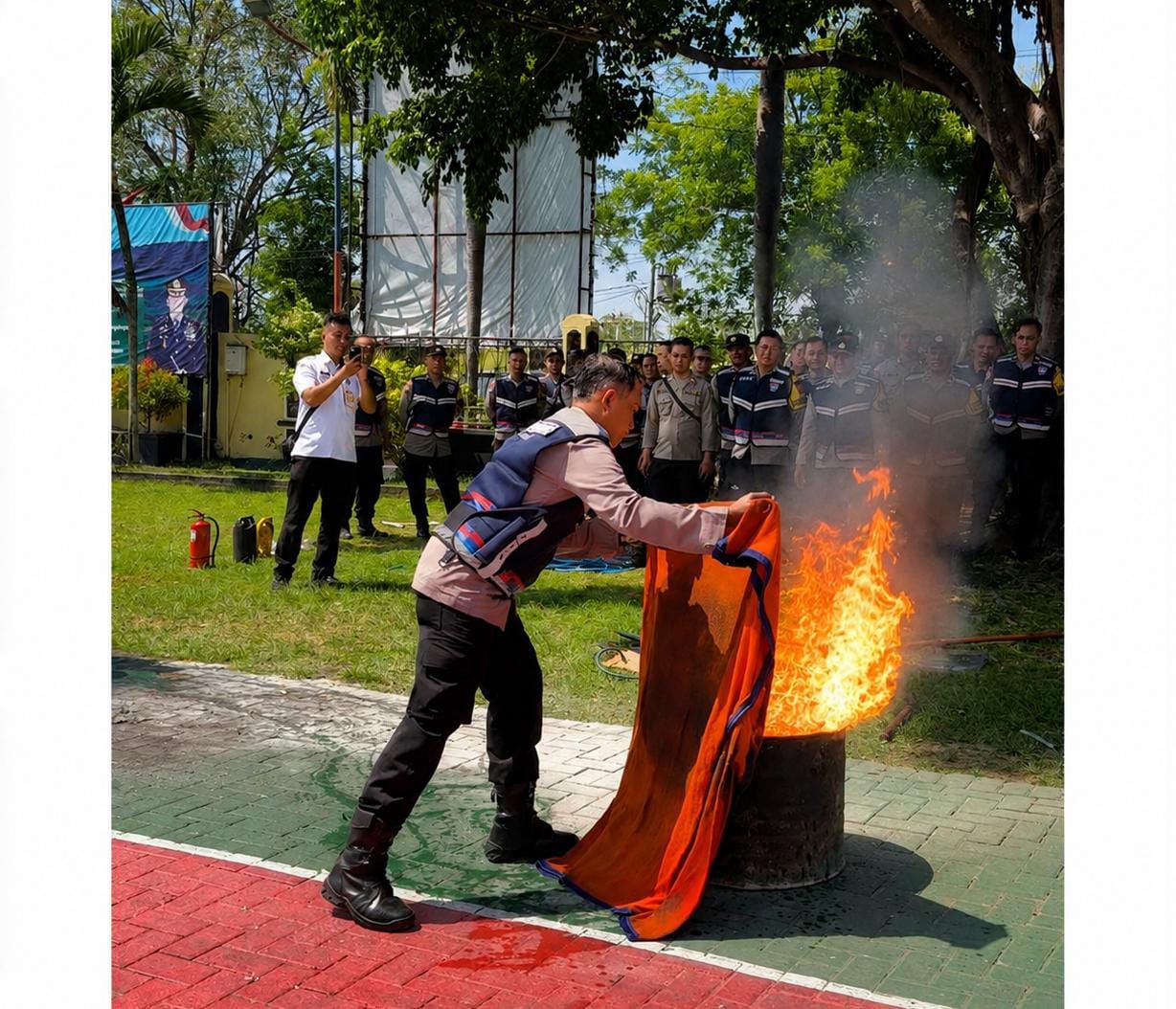 Tingkatkan Kemampuan Hadapi Karhutla, Bhabinkamtibmas Polres Magetan Digembleng BPBD Kuasai Teknik Penanganan Kebakaran