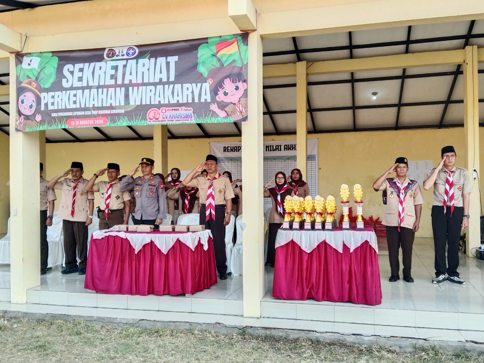 Kapolsek Sukomoro Bersama Forkopimca Hadiri Penutupan Perkemahan Wirakarya